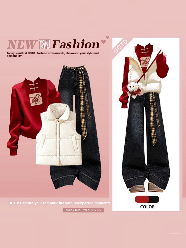 Clothing Style Winter - Winter plus Size Women's Red Sweater