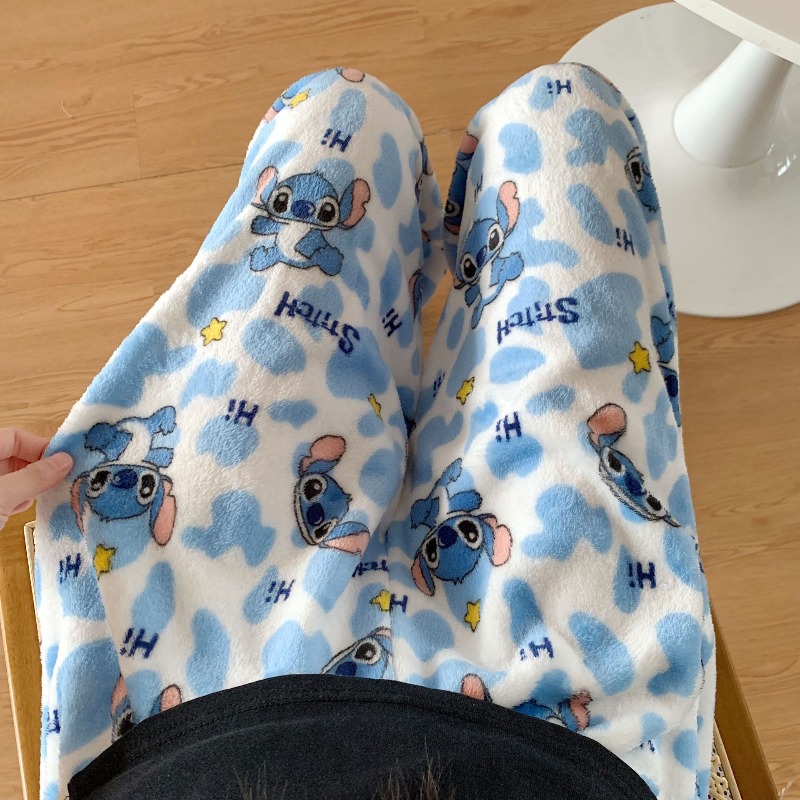 Winter Clothing Patterns - Lilo&Stitch Flannel Pajamas with Thick Anime