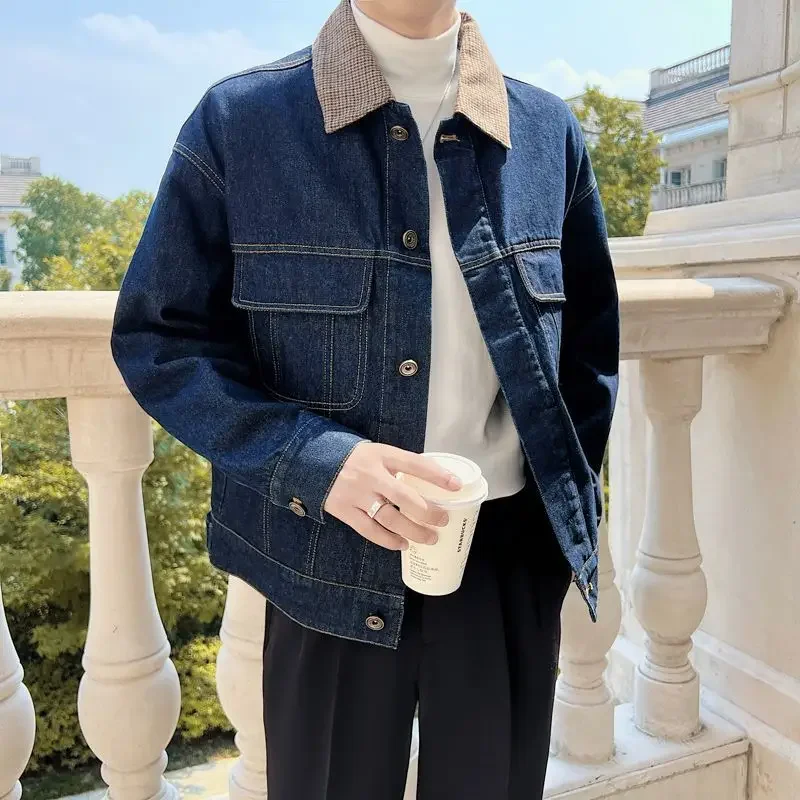 Men's Denim Jacket Trendy High - Quality Winter Clothing Jacket recensione e prezzo