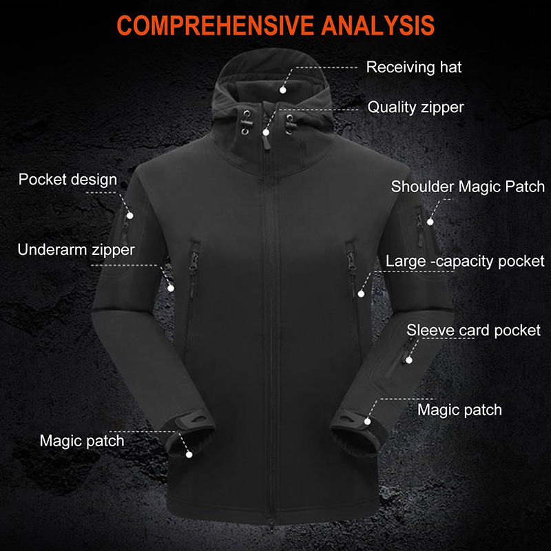 Outdoor Men Loose Tactical Hoo - Windproof Jacket Softshell recensione e prezzo