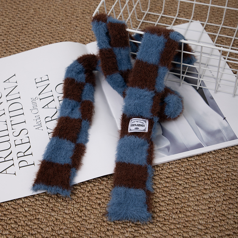 Y2k Striped Plush Narrow Long  - Winter Clothing Accessories recensione e prezzo