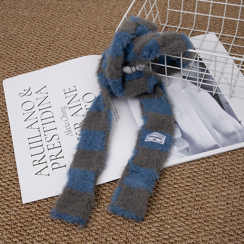 Y2k Striped Plush Narrow Long  - Winter Clothing Accessories recensione e prezzo