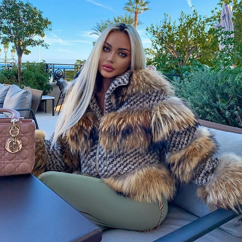 QUEENTINA Real Raccoon Fur Coa - Quality Winter Clothing Jacket recensione e prezzo