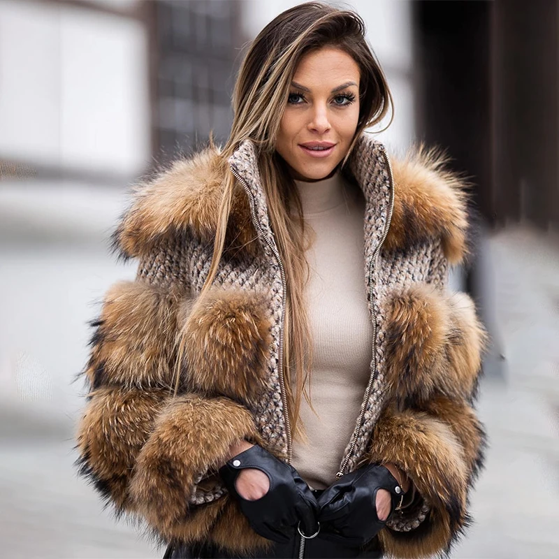 QUEENTINA Real Raccoon Fur Coa - Quality Winter Clothing Jacket recensione e prezzo