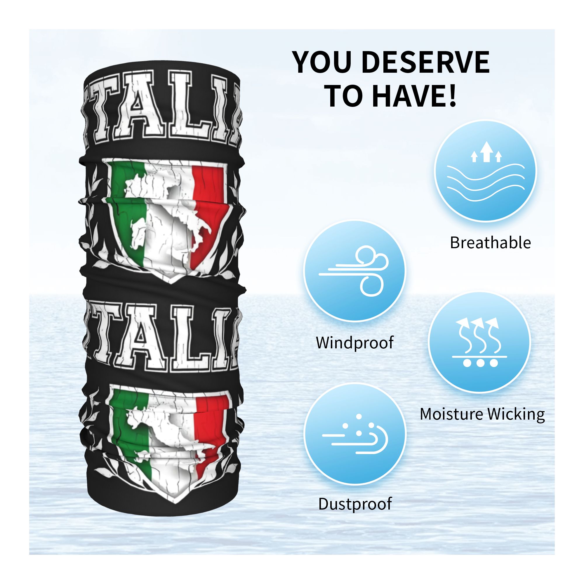 Custom Italy Flag Bandana Neck - Winter Clothing For Sale recensione e prezzo