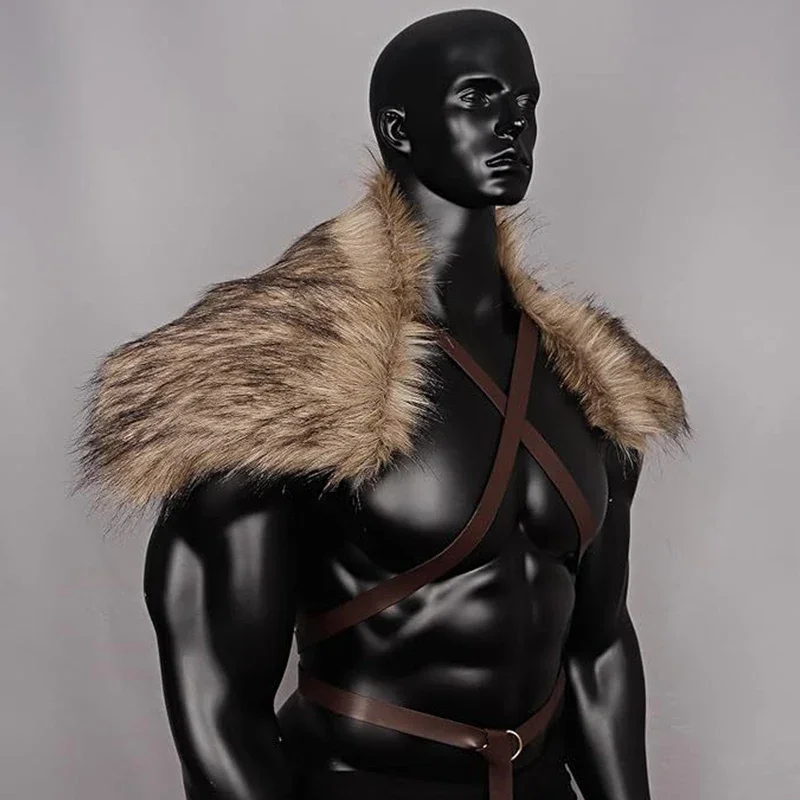 Medieval Men Faux Fur Collar C - Winter Clothing Accessories recensione e prezzo