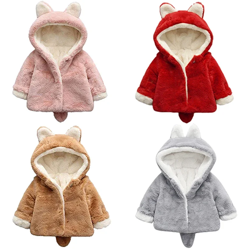 Cute Cat Ears Plush Baby Jacke - Winter Clothing Baby recensione e prezzo