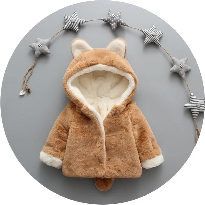 Cute Cat Ears Plush Baby Jacke - Winter Clothing Baby recensione e prezzo