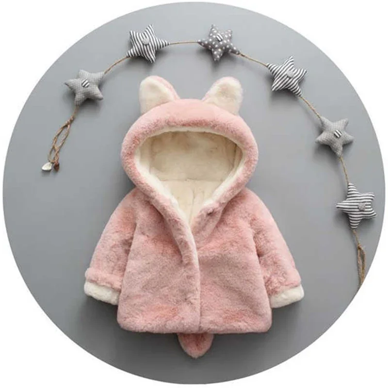 Cute Cat Ears Plush Baby Jacke - Winter Clothing Baby recensione e prezzo