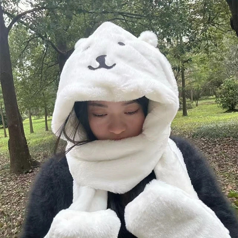 3 In 1 Plush Thick Hooded Hat  - Winter Clothing Accessories recensione e prezzo